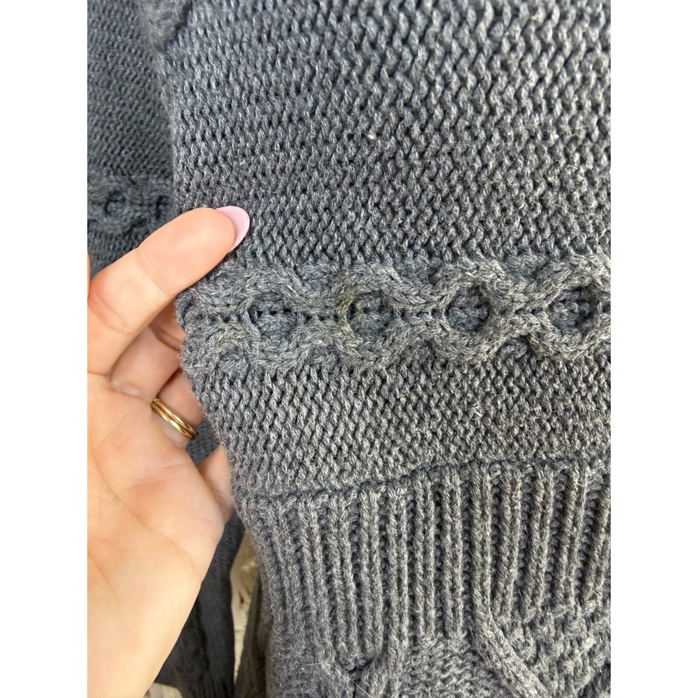 Vtg Calvin Klein Gray Babydoll Sweater Sz M Chunky Fisherman Y2K Capsule‎ - Picture 3 of 8